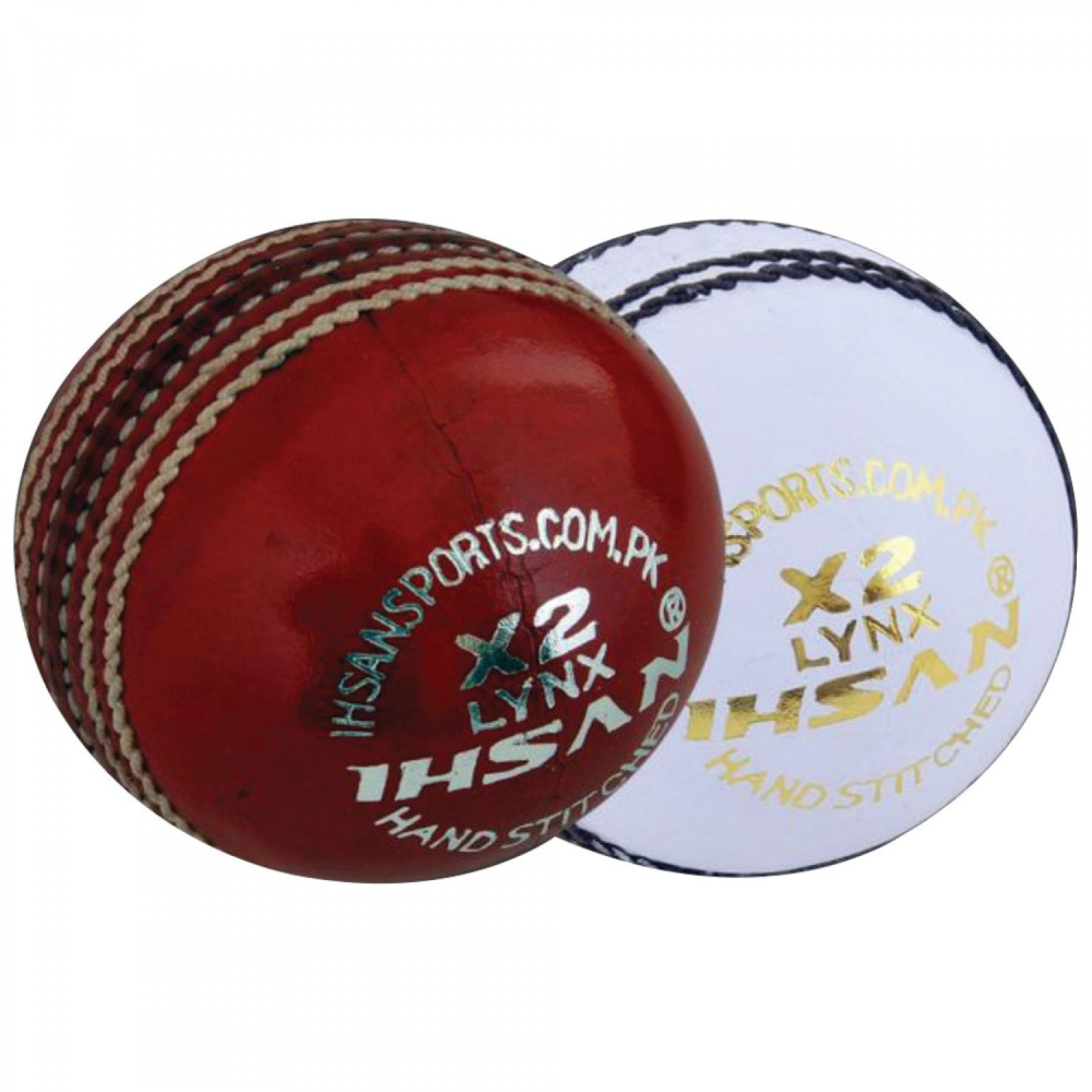 IHS Sports 24 Pcs LYNX X-2 Top Quality Leather Hand sewn Cricket Hard Ball