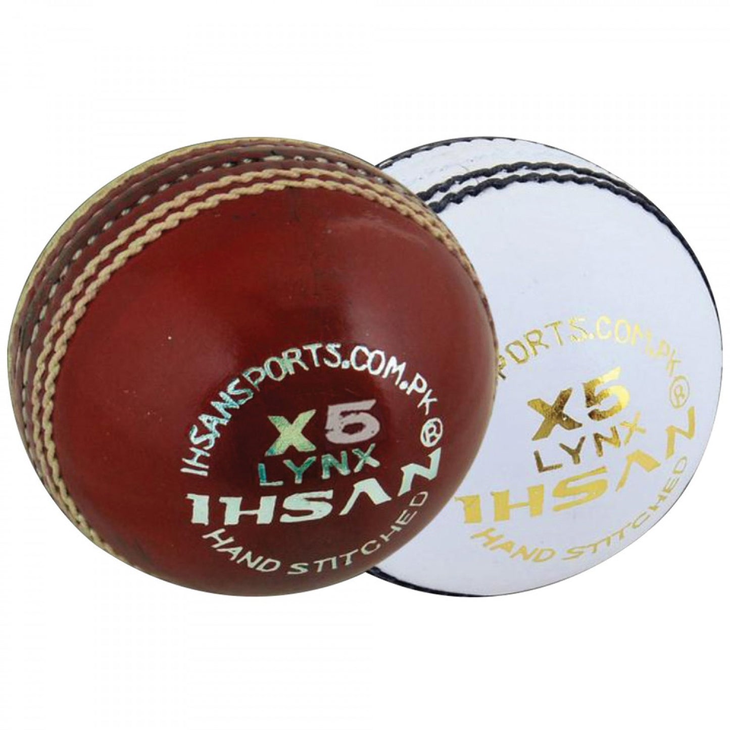 IHS Sports 24 Pcs LYNX X-5 Top Quality Leather Hand sewn Cricket Hard Ball