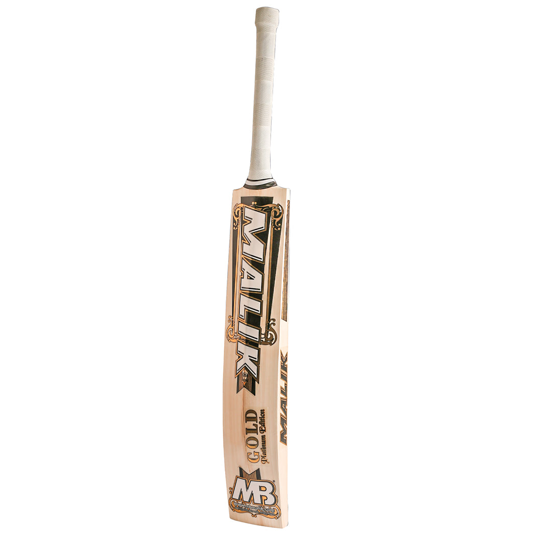 Malik MBS Gold Platinum Edition English Willow 3D Embossed & Textured Stickers Hard Ball Cricket Bat