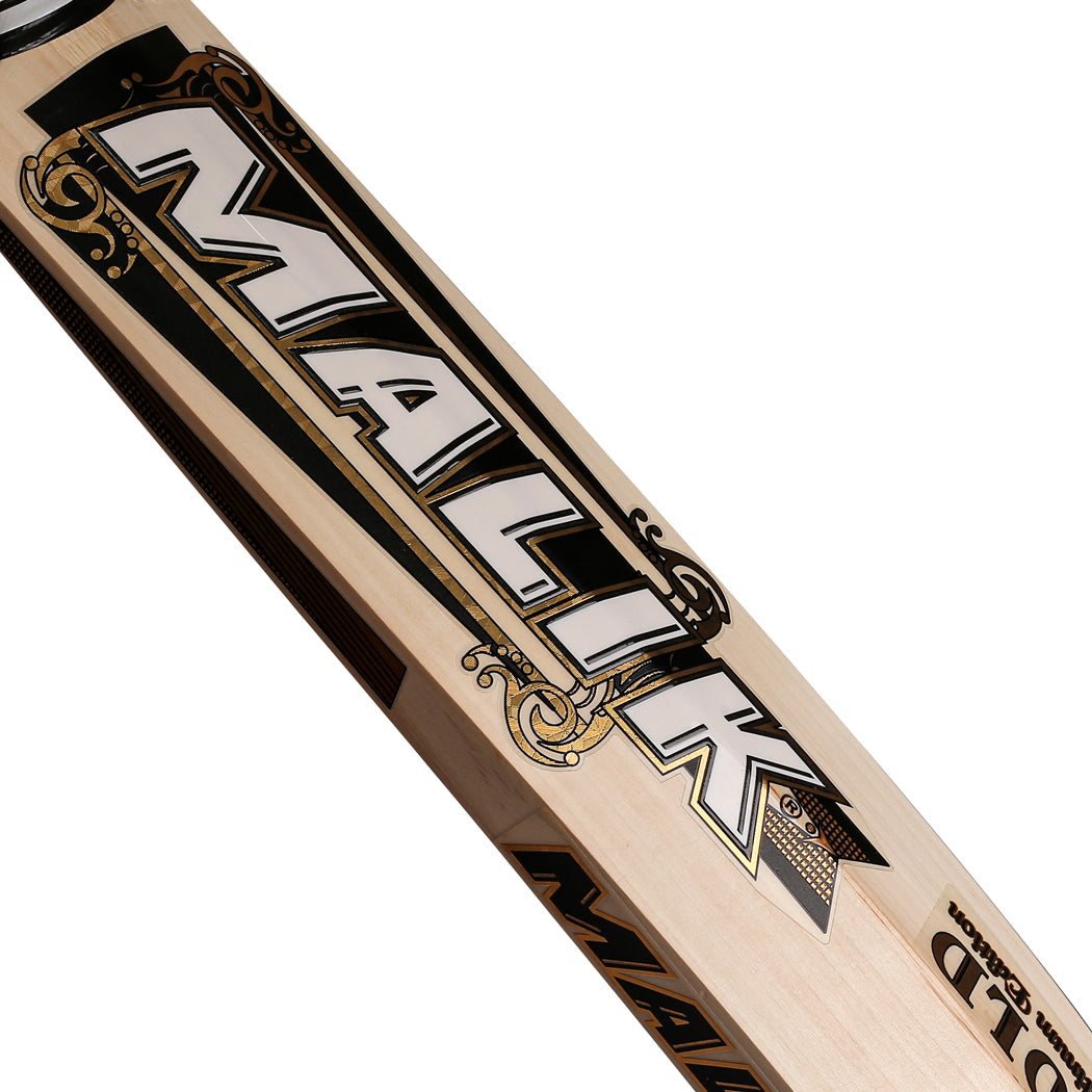 Malik MBS Gold Platinum Edition English Willow 3D Embossed & Textured Stickers Hard Ball Cricket Bat