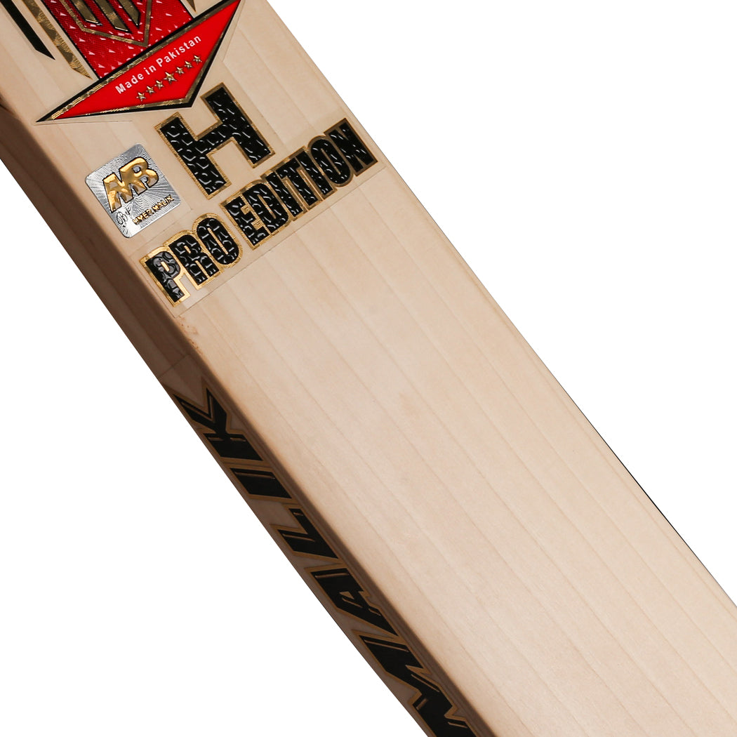 Malik MBS H-Pro Edition English Willow 3D Embossed & Textured Stickers Hard Ball Cricket Bat