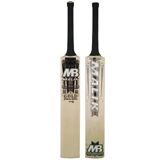 Malik Platinum Gold Edition Fine Quality English Willow 3D Embossed Stickers Hard Ball Cricket Bat