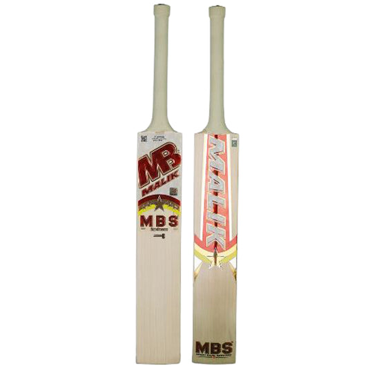 Malik MBS Pro Red Edition (Harrow Size) English Willow 3D Embossed Stickers Hard Ball Cricket Bat