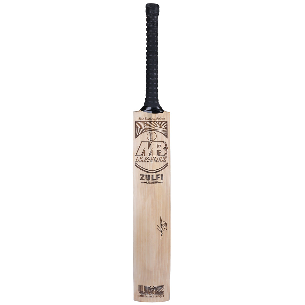 Malik MBS Zulfi Legend English Willow 3D Laser engraved fully customized Hard Ball Cricket Bat